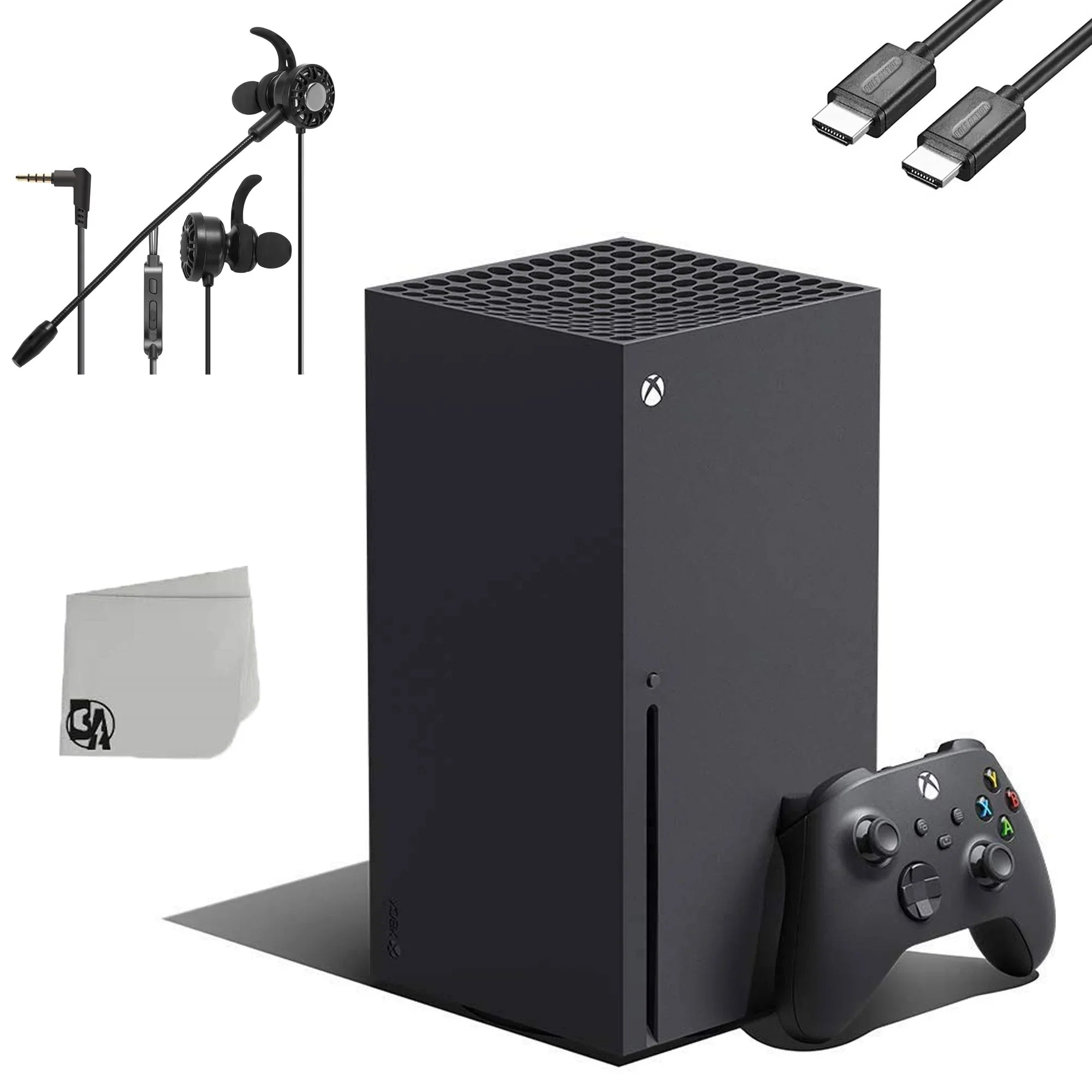 Xbox Series X 16GB RAM Black Gaming Console + T5 Earbuds With Microphone BOLT AXTION Bundle Like New