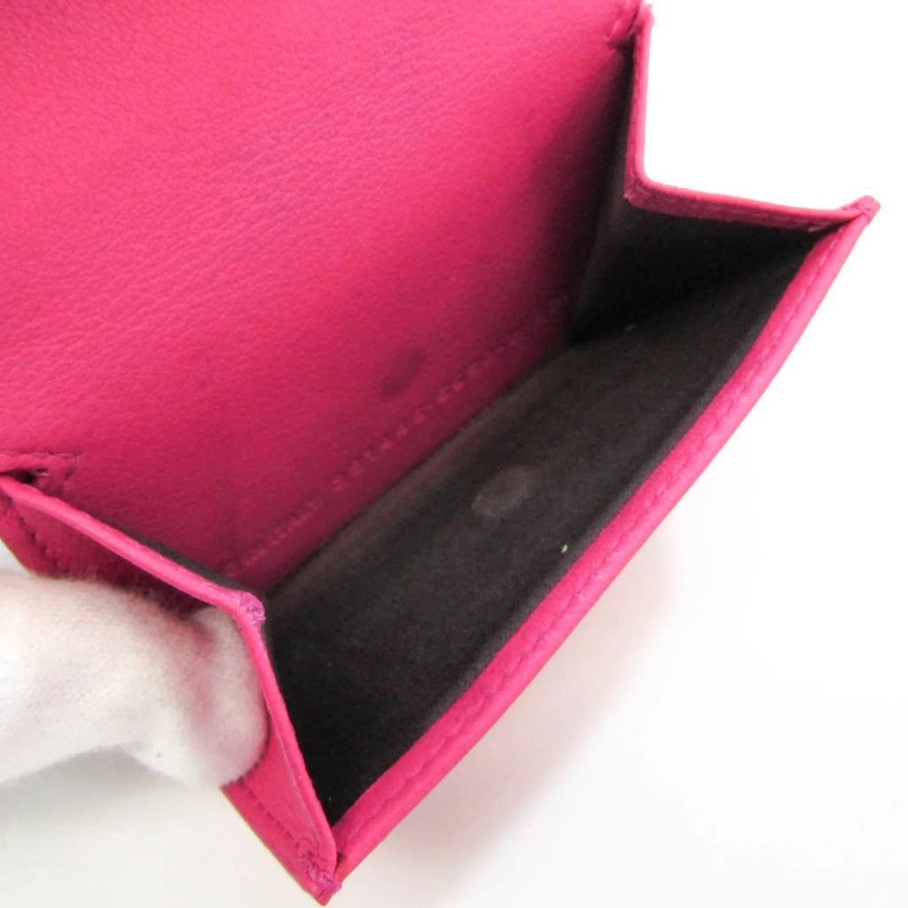 Stylish Pre-Owned Balenciaga Papier Mini Wallet 391446 Women's Leather Wallet (tri-fold) Pink (Good)