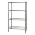 4-Shelf, Stainless Steel Wire Shelving Unit - 18 x 54 x 86 in. - Exclusive Design