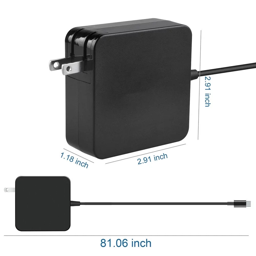 Stylish Aprelco Black 65W USB Type-C AC Adapter Charger Compatible with 100e Chromebook 1st Gen Type 81ER