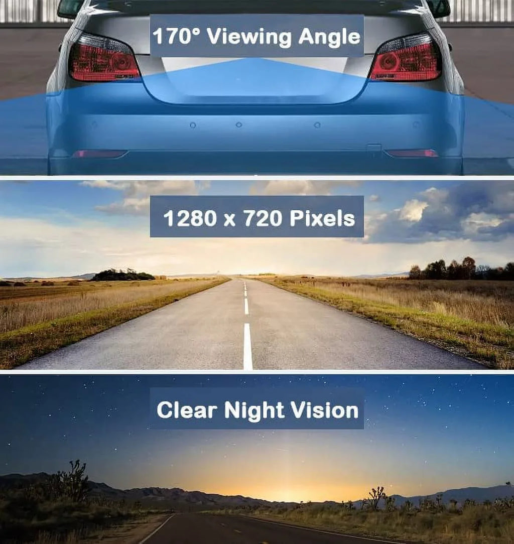 CAM108 Backup Camera License Plate HD Night Vision Rear View 170Â° Angle Waterproof Compatible with Pioneer Car Radio DMH-100BT DMH-WT8600NEX DMH-160BT DMH1770NEX AVH-120BT AVH-210EX AVH-2550NEX - Exclusive Design