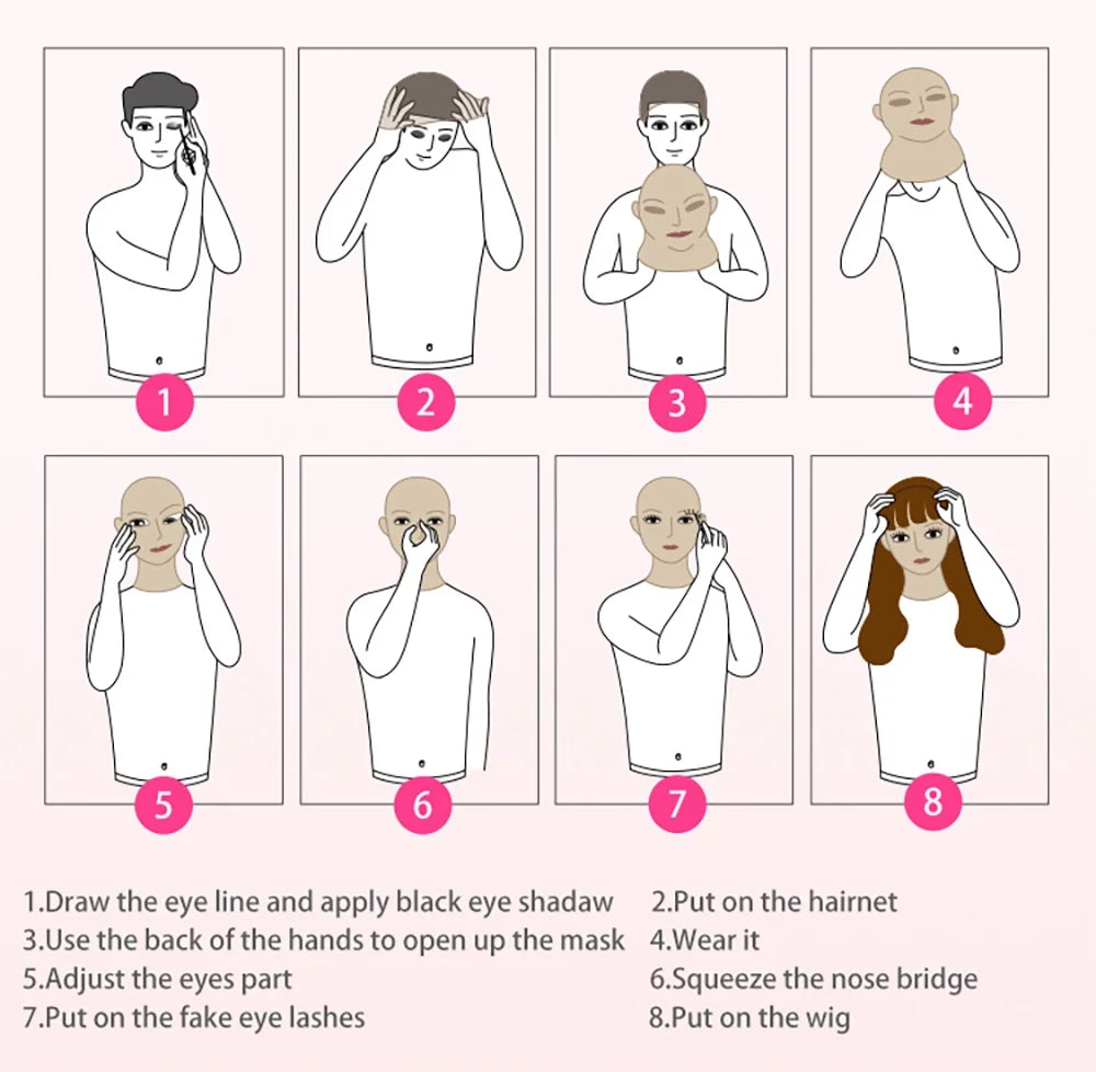 ROANYER Realistic Human Skin Silicone Female Face Mask Crossdresser Cosplay