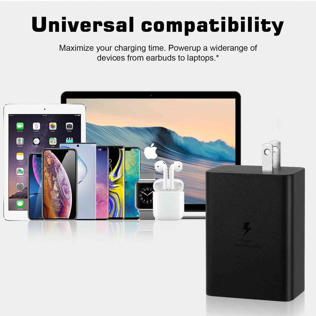 65W Fast Travel Charger with 3 Ports - USB & Dual USB-C High-Speed Charging for ZTE Axon 30 5G/Blade V30/nubia Red Magic 6R/Axon 30 Ultra 5G/Axon 30 Pro 5G iPhone, Samsung Galaxy, Laptops, Phones