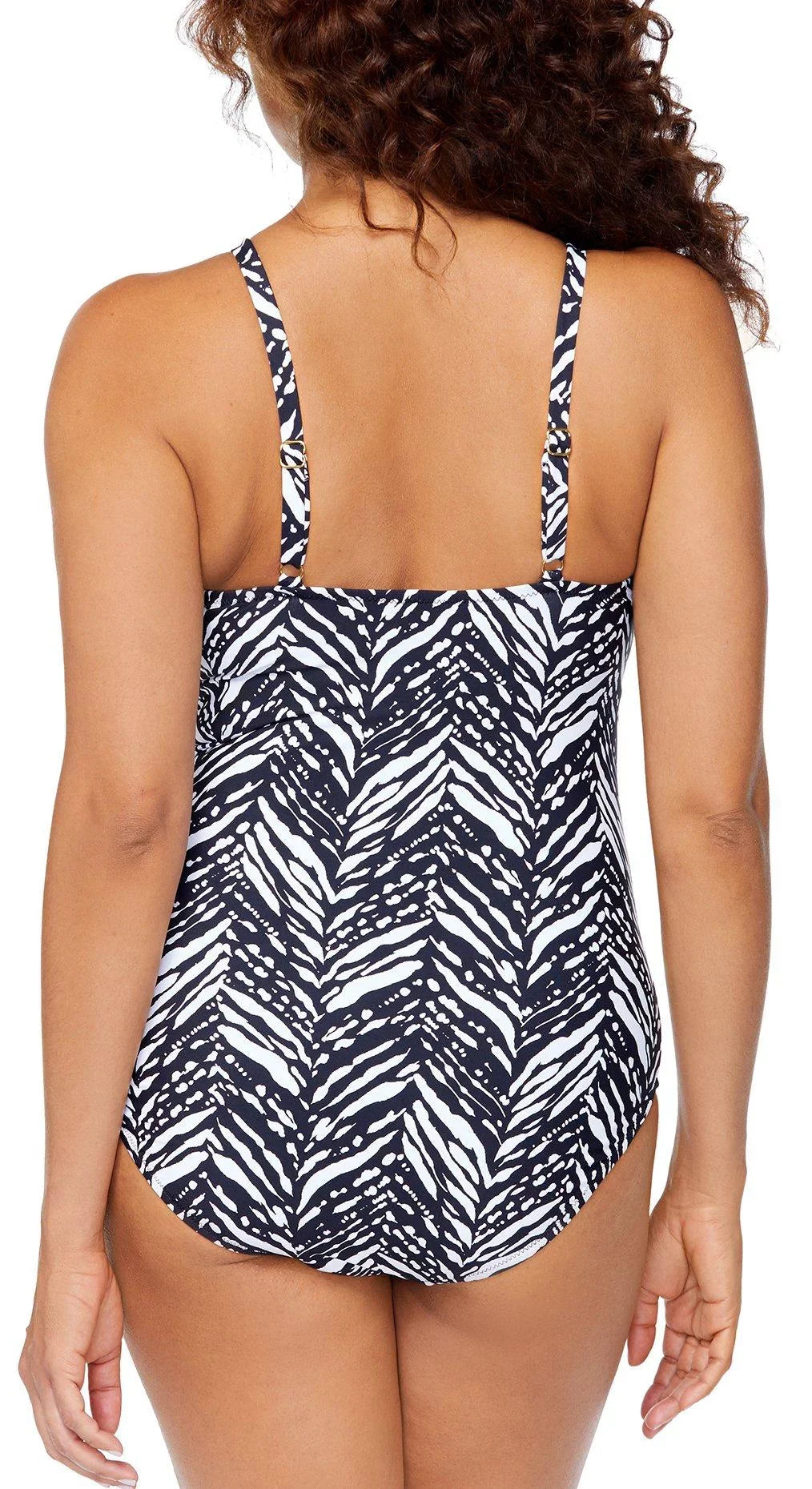 Stylish Leilani Womens Kalahari Poolside One Piece Swimsuit 6 Black/white