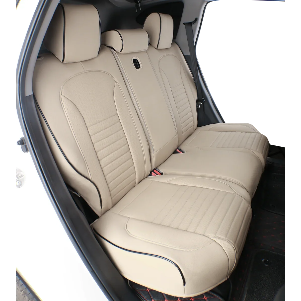EKR Custom Fit Accord Car Seat Covers for Honda Accord 2010 2011 2012 - Full Set Leatherette(Beige)