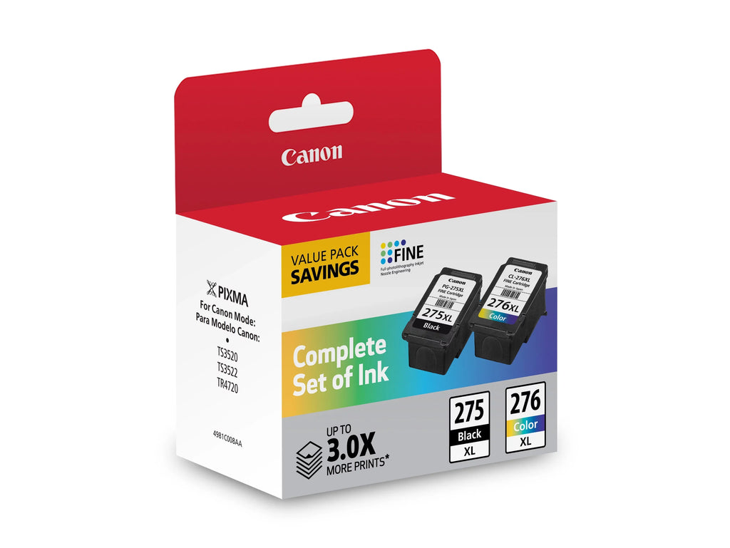 Stylish Canon 4981C008 (PG-275XL/CL-276XL) High-Yield Multipack Ink, Black/Tri-Color