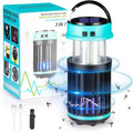 GÂ·PEH 3 in 1 Bug Zapper, Rechargeable Bug Zapper Outdoor Indoor Fly Trap Waterproof, Mosquito Zapper with Emergency Light for Home, Solar Bug Zapper Outdoor for Home, Backyard, Camping - Exclusive Design