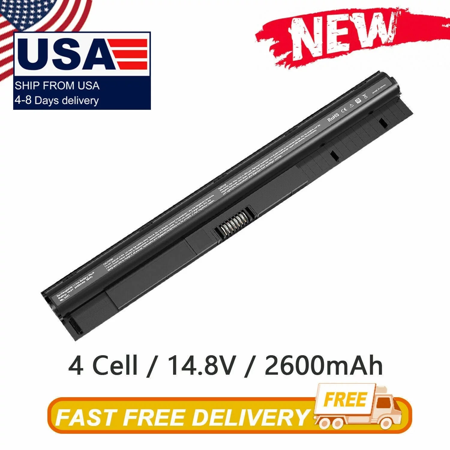 Stylish 40WH M5Y1K 2 Batteries 14.8V for Inspiron 14 15 17 5000 3000 Series US