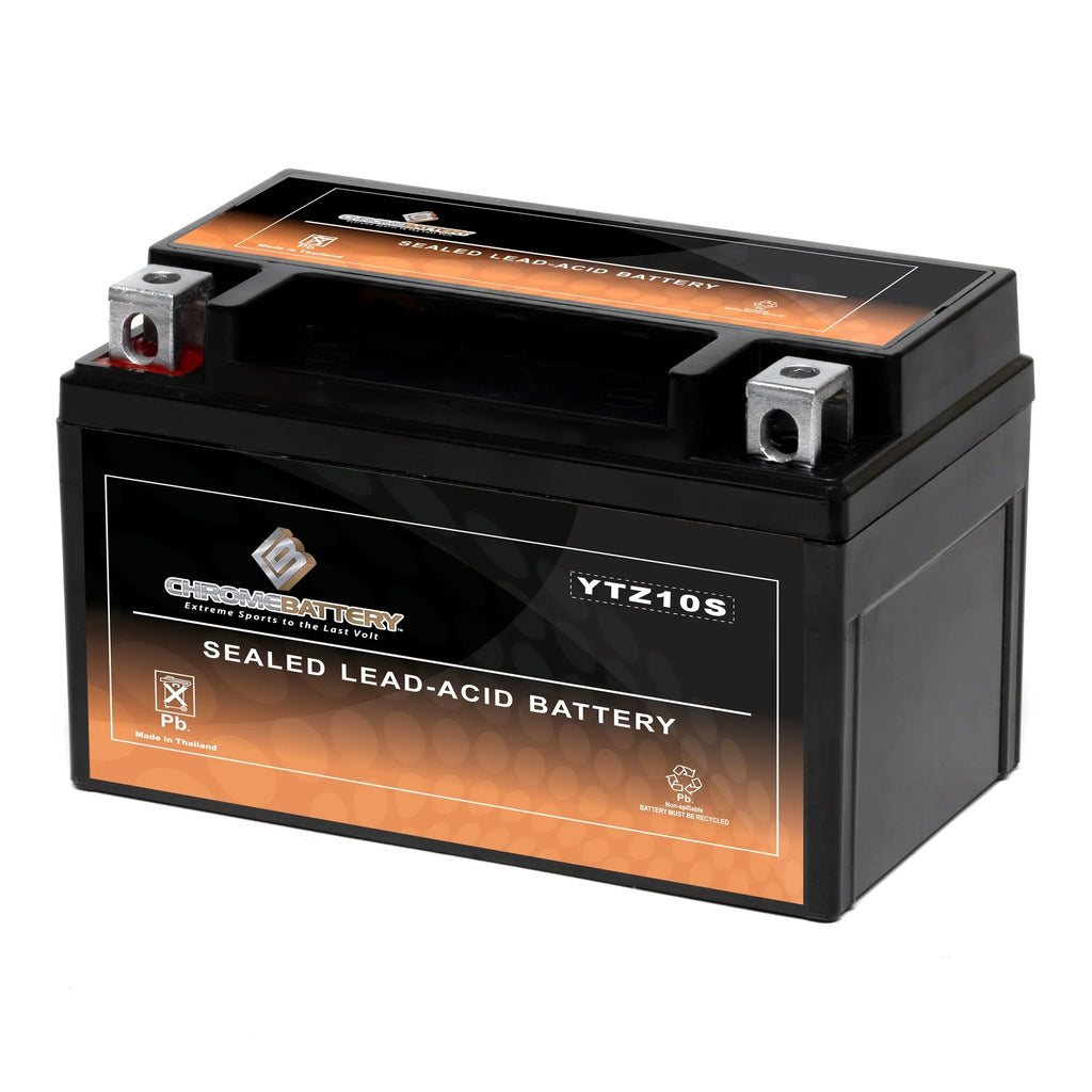 Chrome Battery Ytz10s-bs (ytz10s 12 Volts,8.6 Ah, 190 Cca) Motorcycle Battery for Suzuki Gsx-r1000, A 1000 Cc Years (2005 - 2017)