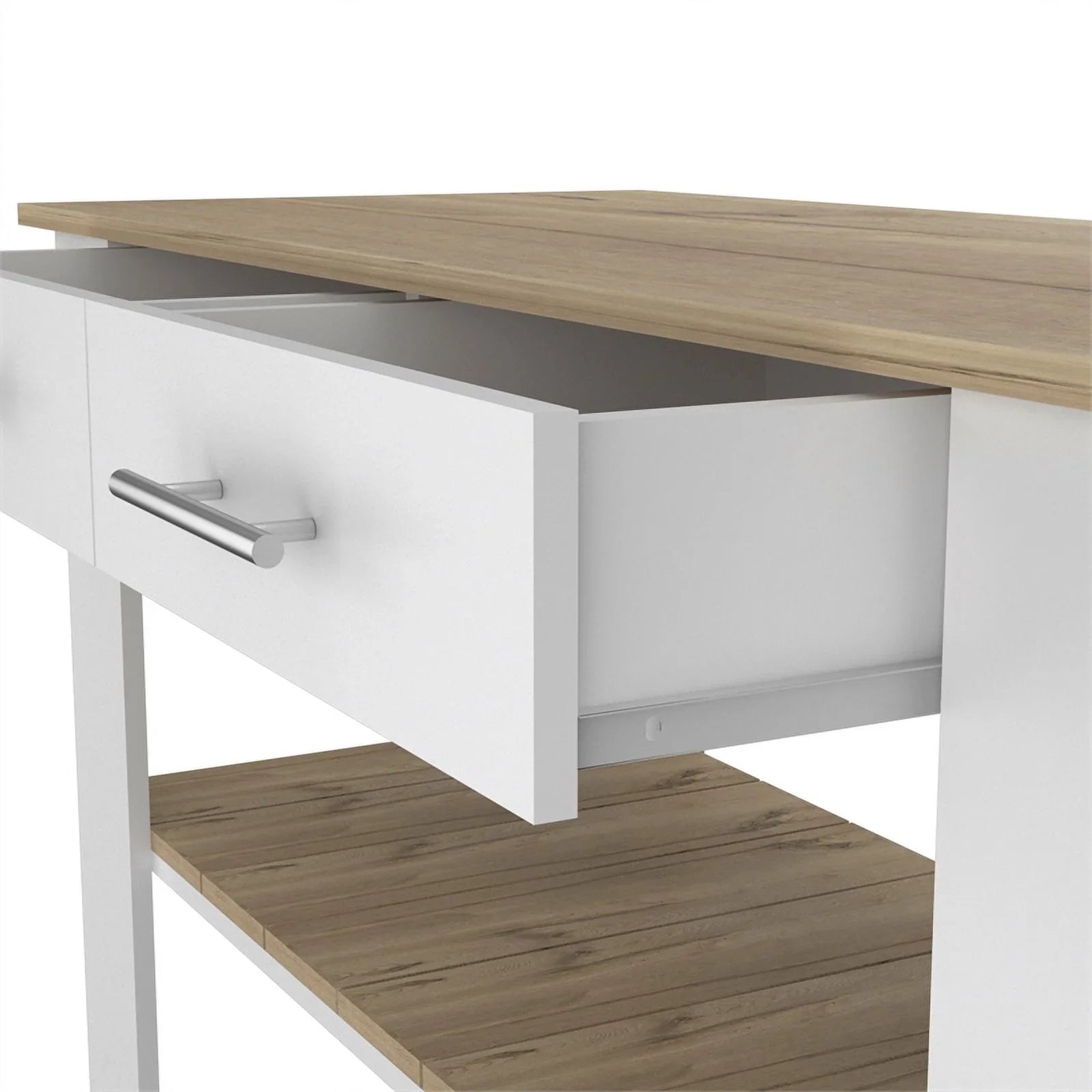Home Square 2-Piece Set with Wood Kitchen Island and Utility Sink
