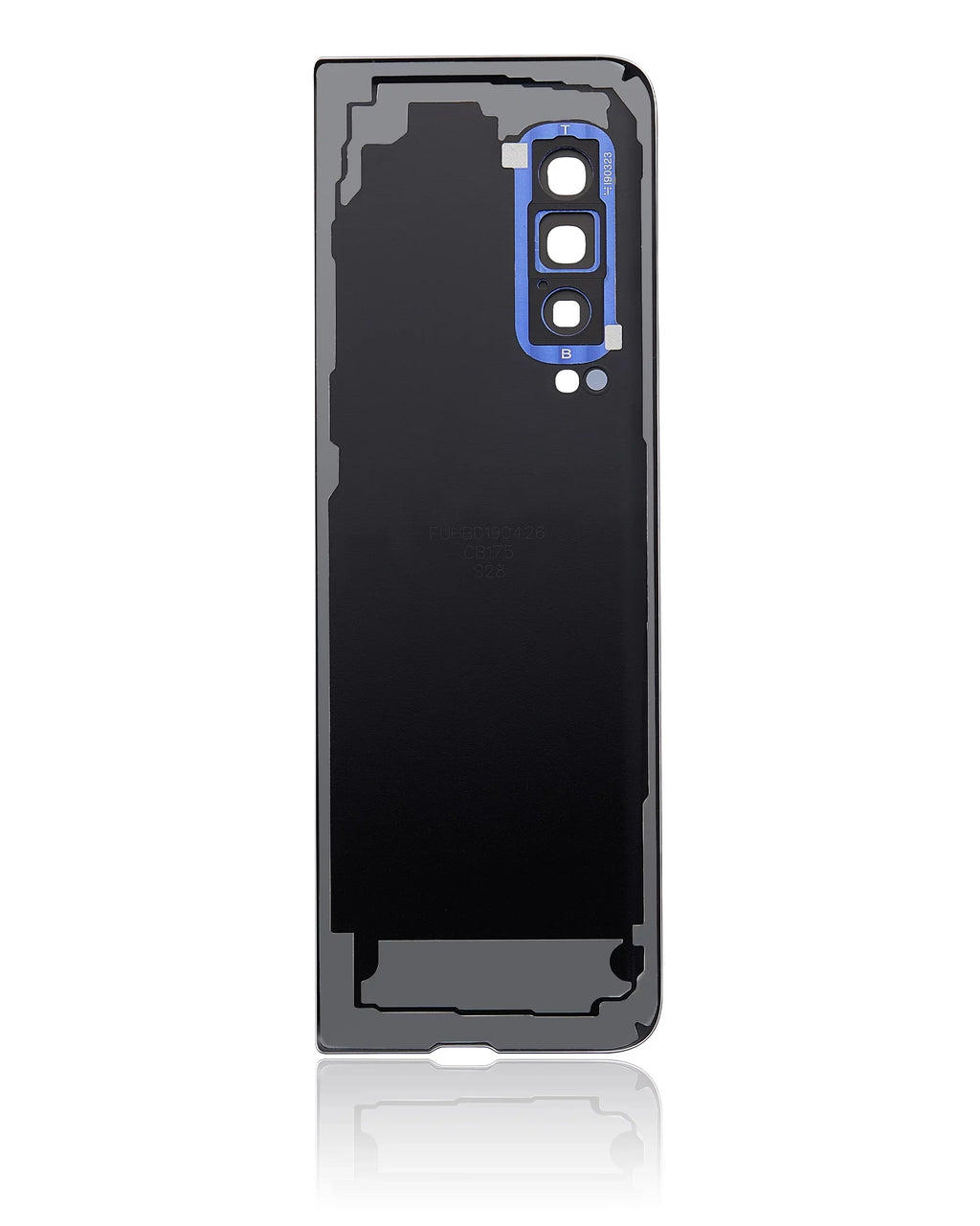 Stylish Replacement Back Cover Glass With Camera Lens Compatible For Samsung Galaxy Fold 4G (F900) (Premium) (Astro Blue)