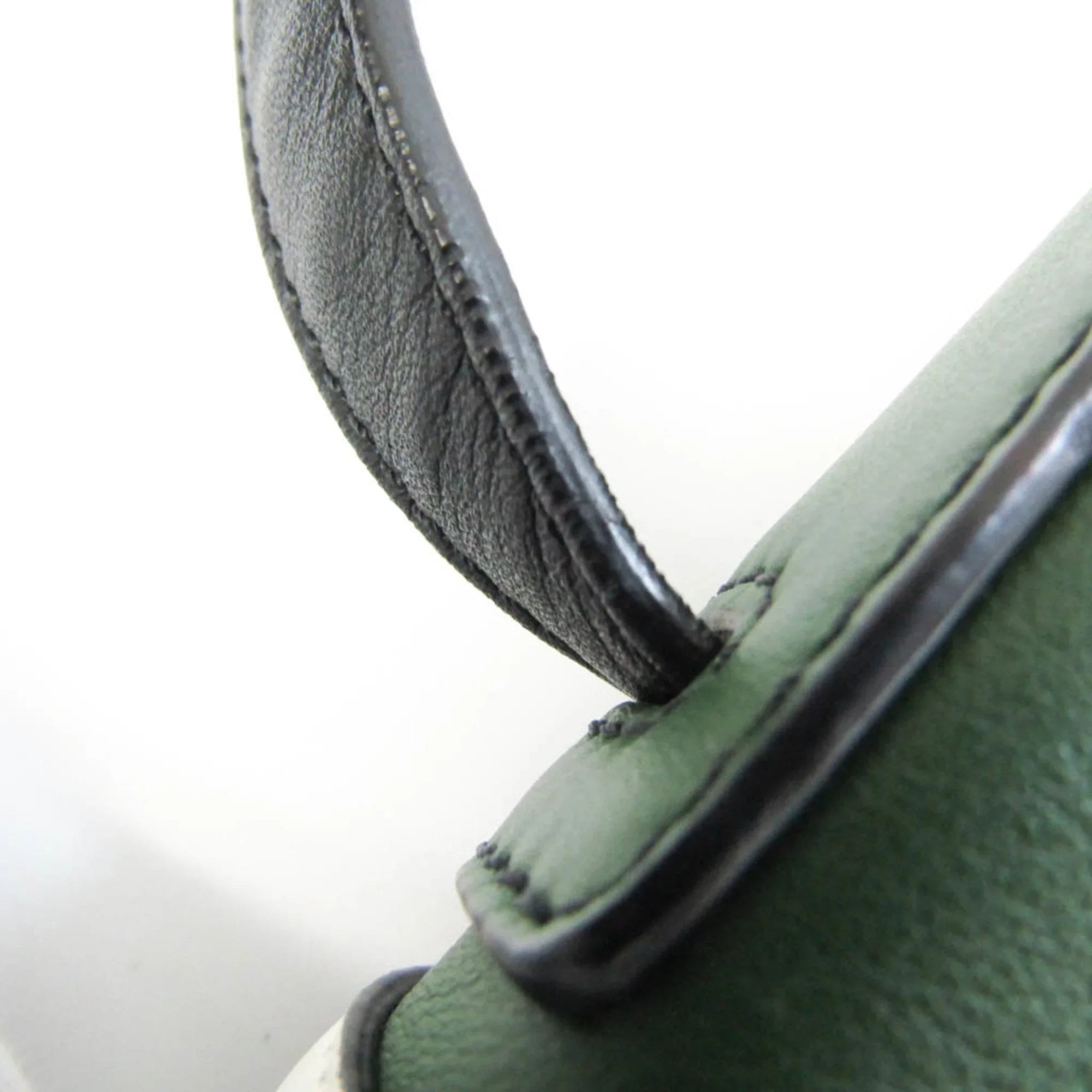 Pre-Owned Emilio Pucci Logo Mark 61BC15 Women,Men Leather Shoulder Bag Black,Green,White (Good)