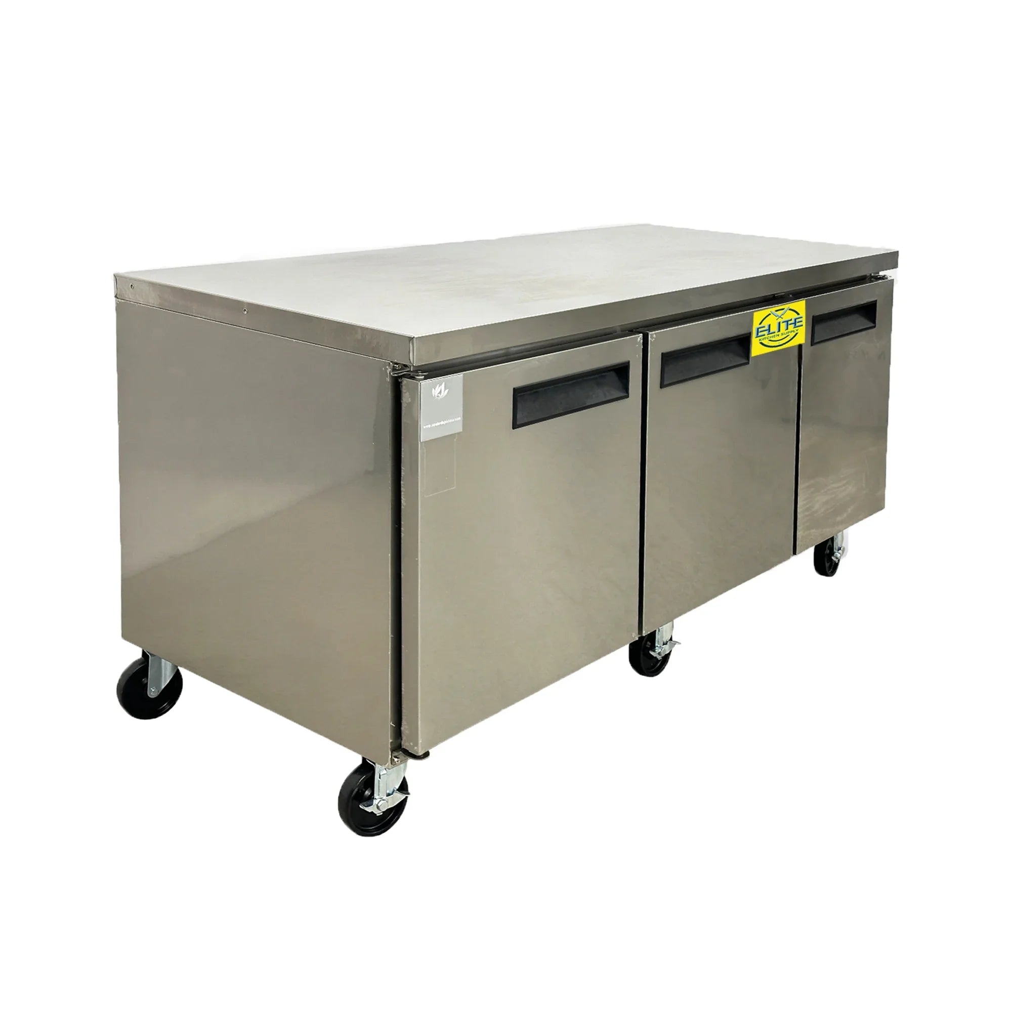 Stylish 72 in. Commercial Undercounter Freezer 19 Cu.Ft. Stainless Steel Three-Door Commercial Freezer Heavy Duty