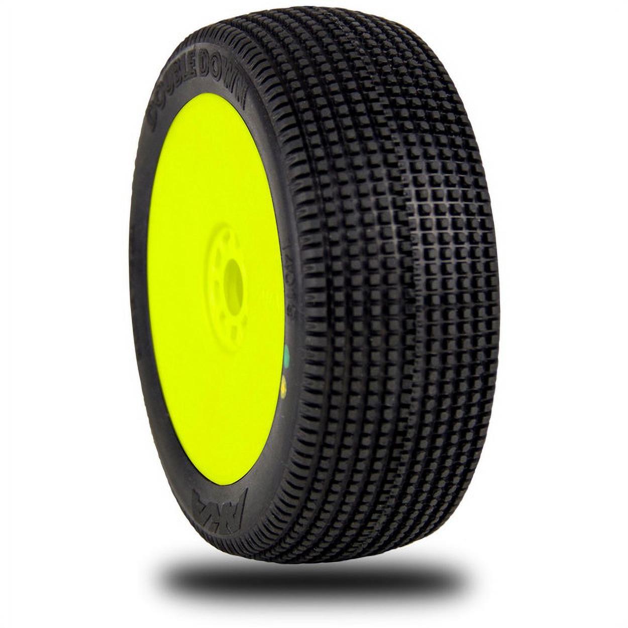Stylish AKA Racing 14019QRY 1:8 Buggy Double Down Soft Evo Mounted Yellow wheels and tir