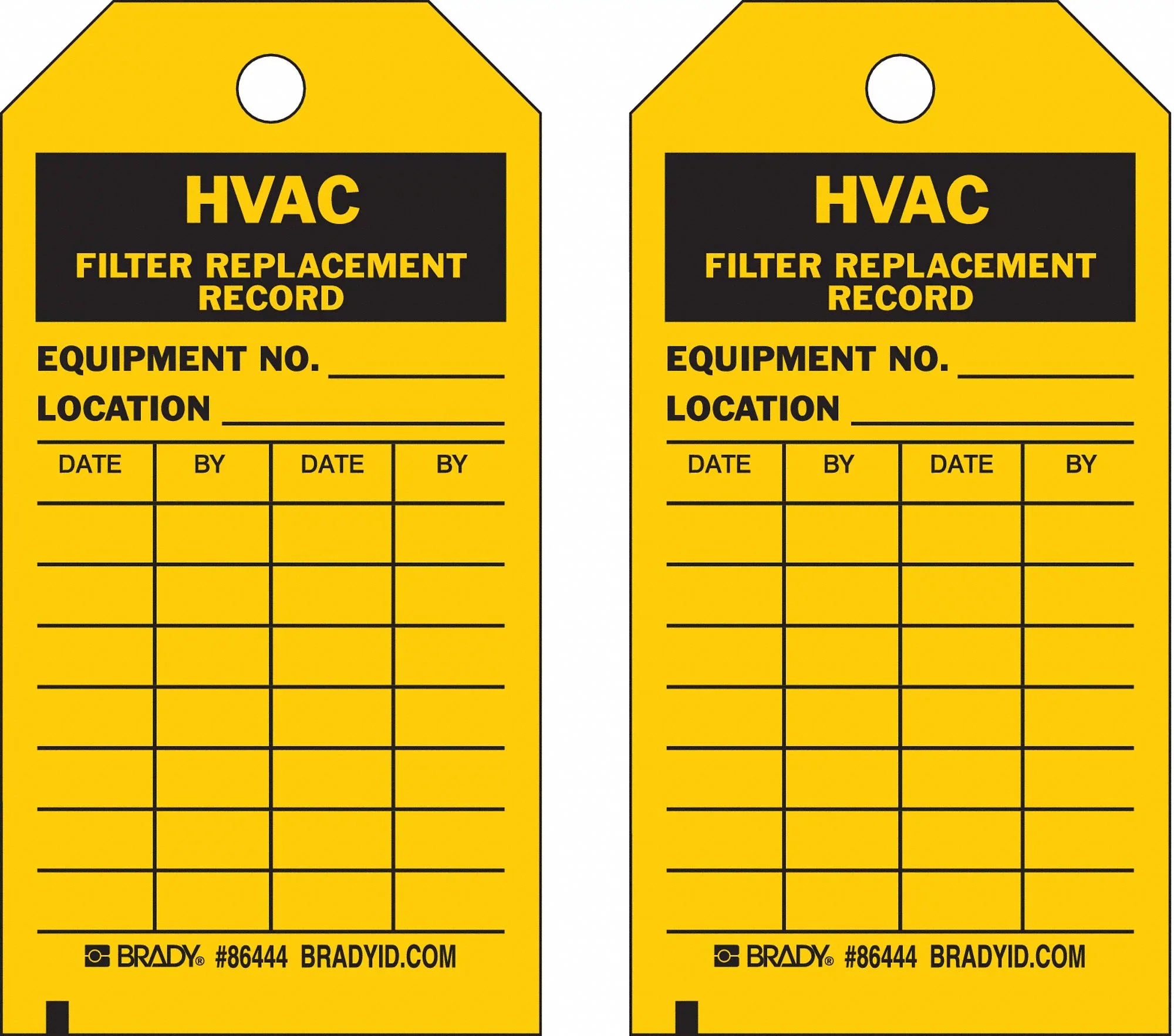 Brady HVAC Fl Replacement Rcd Tag,Bk/Yel,PK10 86444 - Exclusive Design