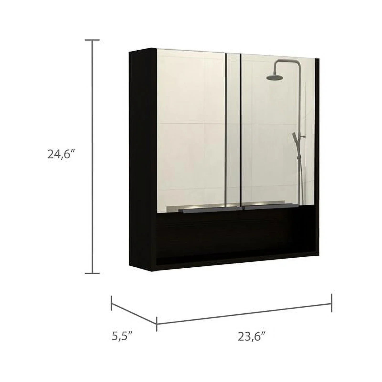 Home Square 2-Piece Set with Medicine Cabinet & 63" One Door Linen Cabinet - Exclusive Design