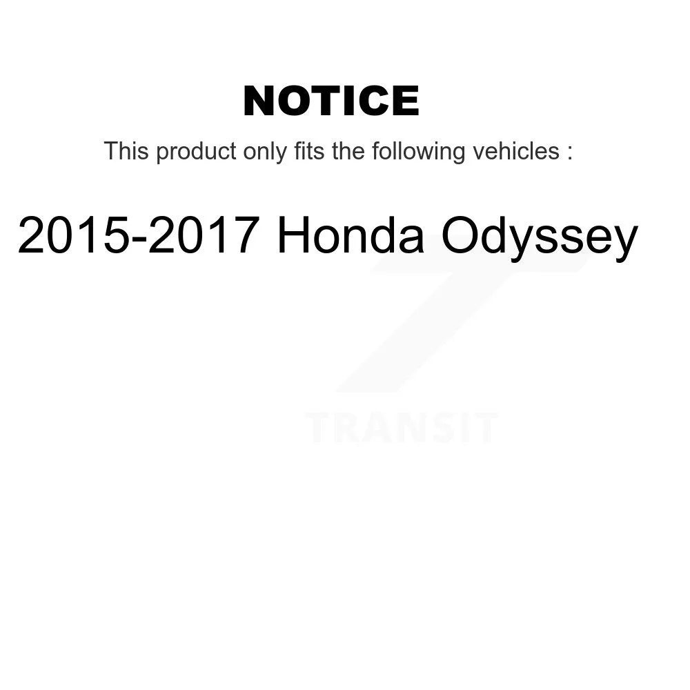 Transit Auto Front Rear Disc Brake Coated Caliper Drilled Slotted Rotors And Ceramic Pads Kit (10Pc) For 2015-2017 Honda Odyssey KCD-100667T - Exclusive Design