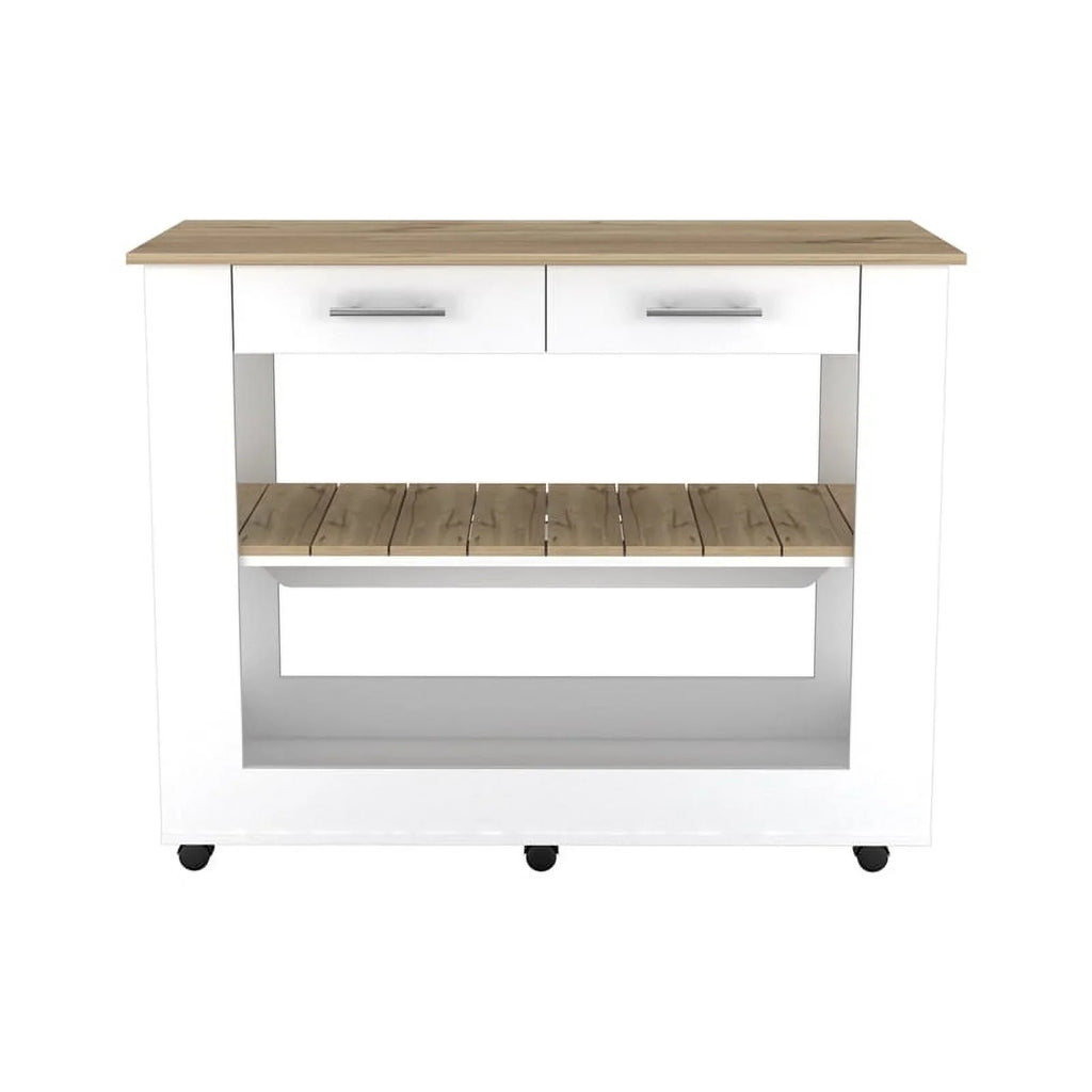 Home Square 2-Piece Set with Wood Kitchen Island and Utility Sink