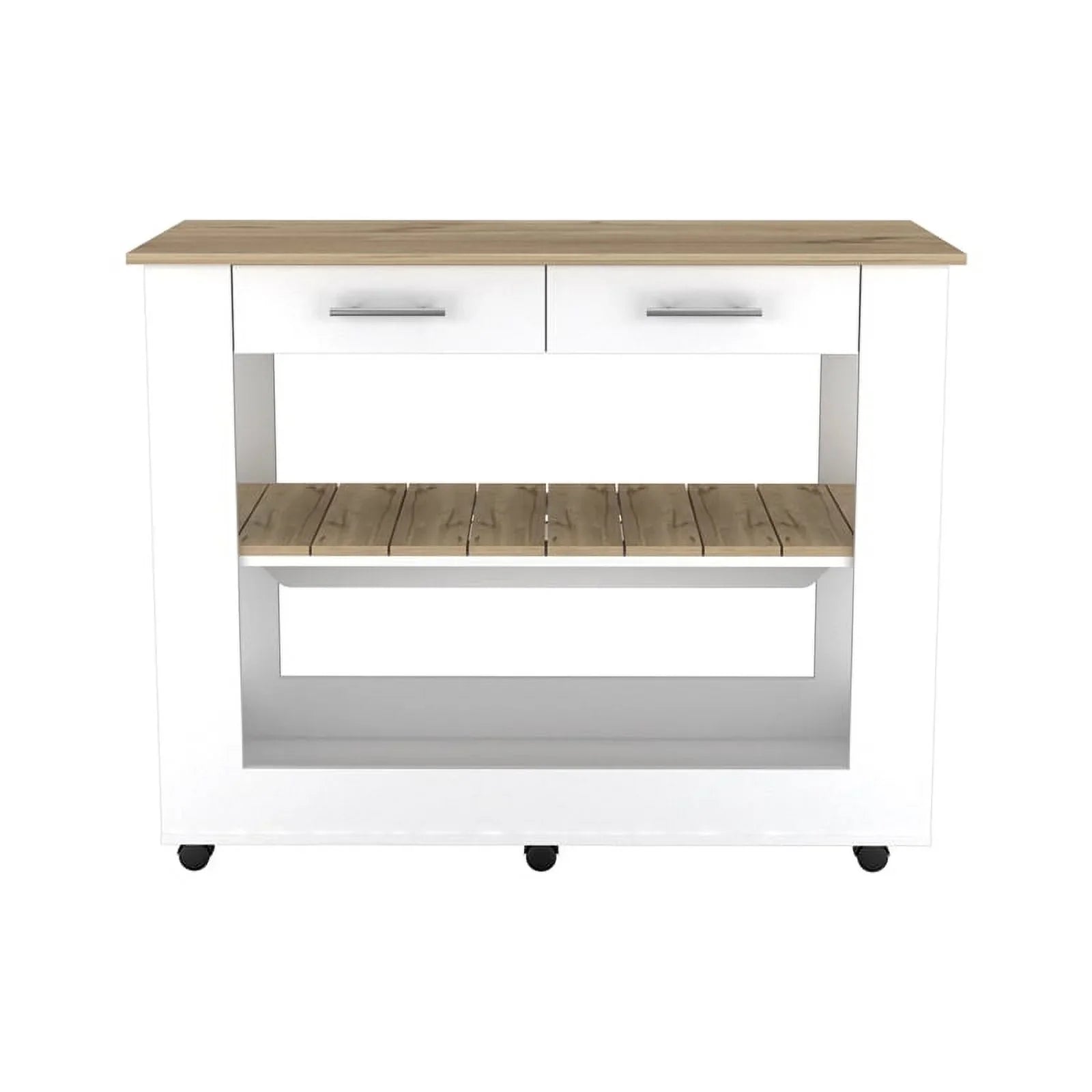Home Square 2-Piece Set with Wood Kitchen Island and Utility Sink