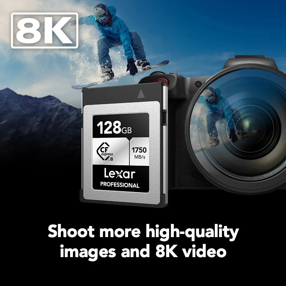 Lexar LCXEXSL128G-RNENG CFexpress Type B SILVER Series 128GB Memory Card Bundle with Professional 1667x 128GB SDXC Memory Card and LRW 520 CFexpress Type B/SD USB 3.2 Gen 2 Card Reader