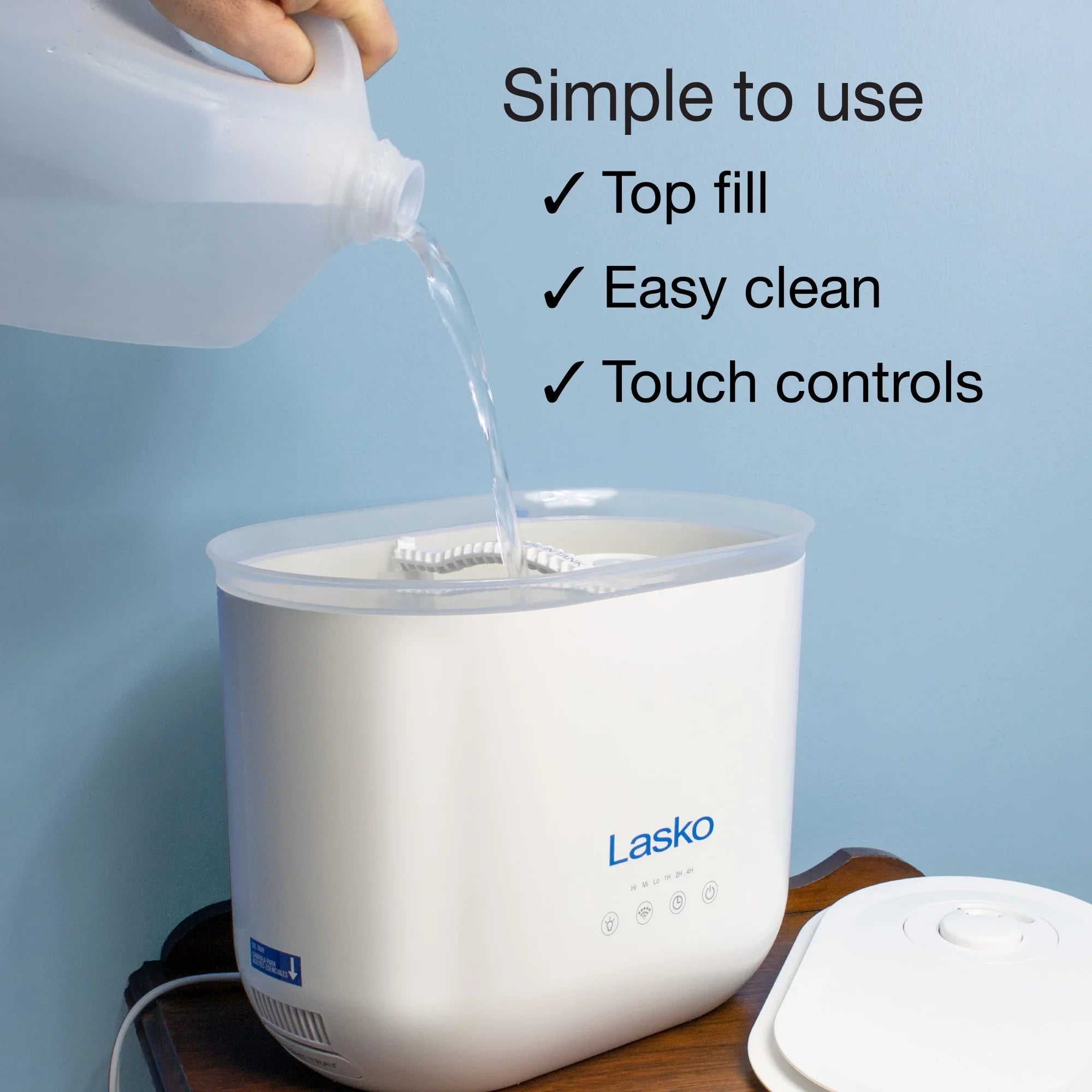 Lasko 0.92 Gallon, 18-Hour Cool Mist Ultrasonic Humidifier with Timer, 370 Sq. ft., UH250 - Exclusive Design