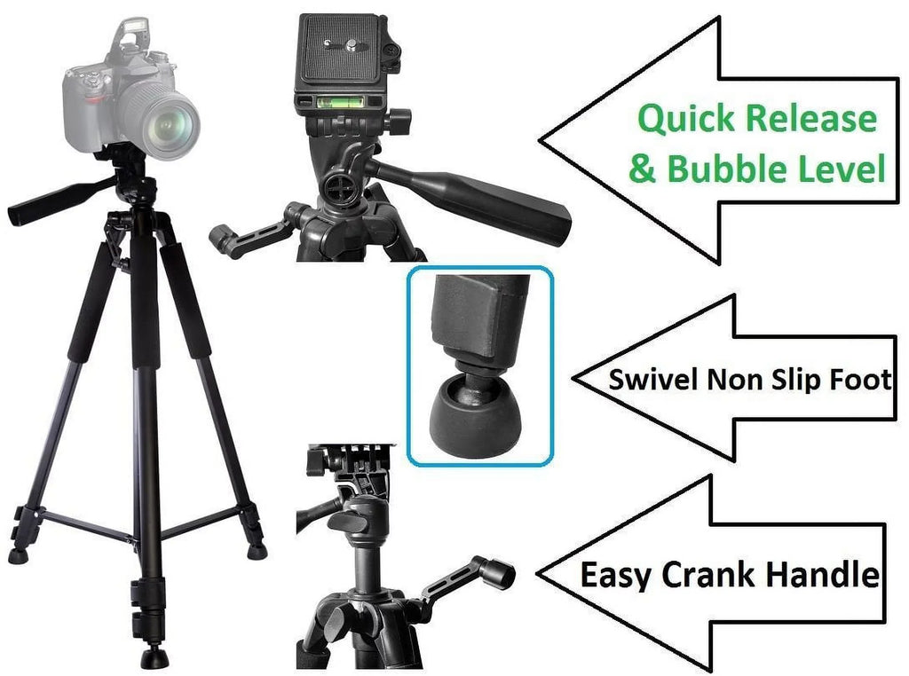 Stylish NEW 60" PRO DUTY TRIPOD WITH CASE For Olympus TG-5 E-PL9 E-M10 lll E-PL8