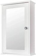 BSL Bathroom Cabinet Wall Mount Mirrored Medicine Cabinet Storage Organizer with Single Door and 2 Adjustable Shelves White