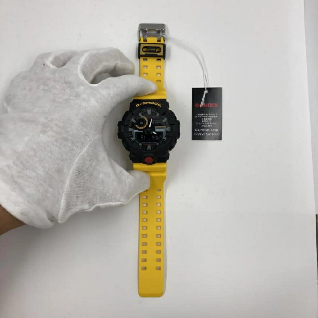 Stylish Pre-Owned CASIO G-SHOCK Watch GA-700MT-1A9JF Yellow Quartz G-Shock (Like New)