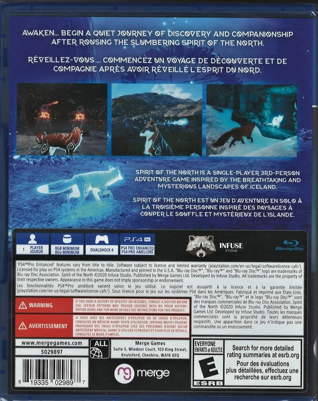 Spirit of The North PS4 (Brand New Factory Sealed US Version) PlayStation 4,Play - Exclusive Design