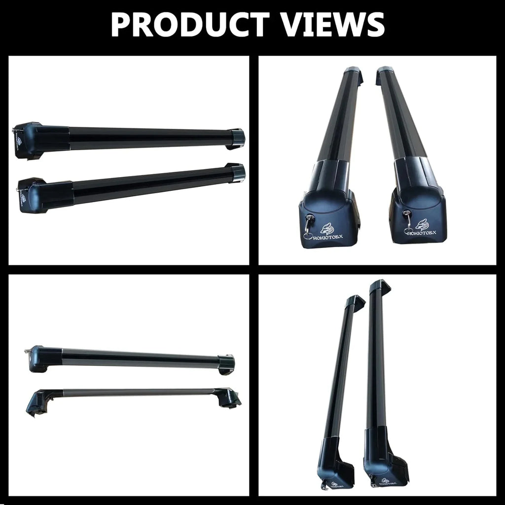 ROKIOTOEX Roof Rack Crossbars Fit for 2015-2019 Subar-u Outback Premier Touring Chrome Lush Side Rails, Cross Bars for Rooftop Cargo Box Luggage, Ski Board, Bike Carrier â Black SO14T