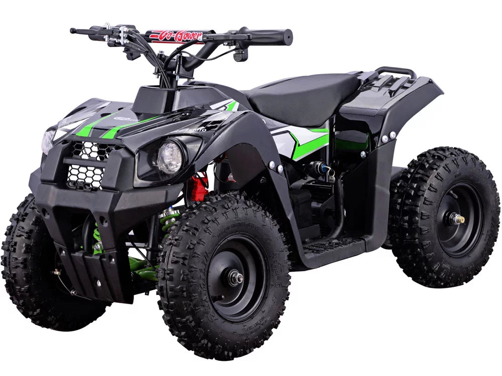 Stylish MotoTec Monster 36V 500W Kids Battery Powered ATV Four Wheeler Green