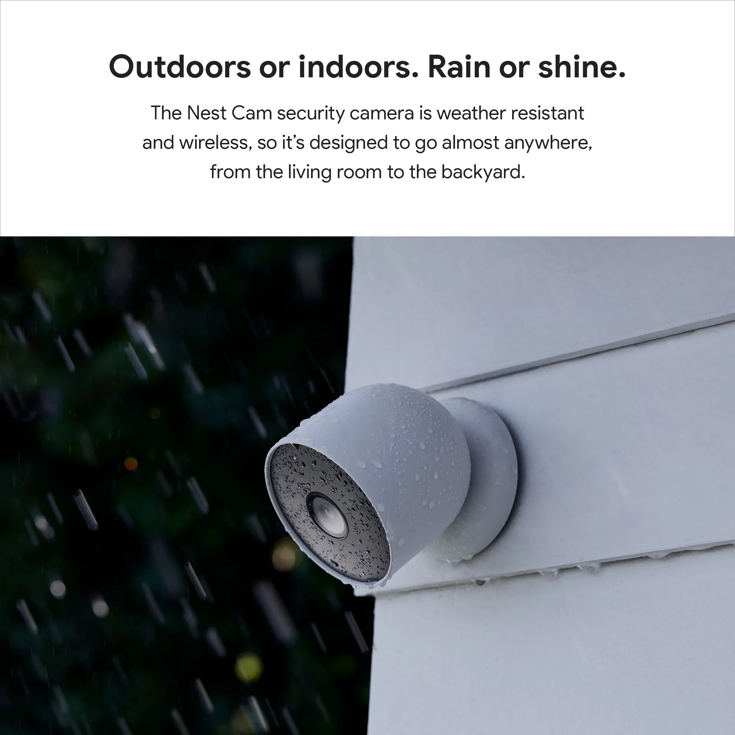 Stylish Nest Camera (outdoor or indoor, battery) 1pk White