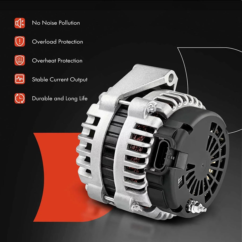 A-Premium Alternator Compatible with Isuzu Trooper 2000-2002 & Acura SLX 1999, V6 3.5L, 90Amp 12Volt CW 6-Groove Clutch Pulley - Exclusive Design