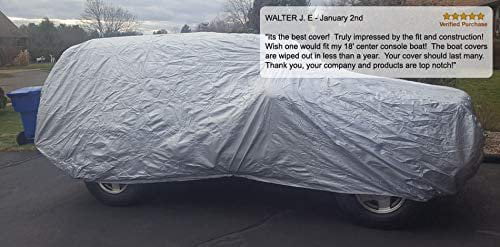 Weatherproof SUV Cover Compatible With 2016 Volvo XC60 - Outdoor & Indoor - Protect From Rain Water, Snow, Sun - Durable - Fleece Lining - Includes Anti-Theft Cable Lock, Storage Bag & Wind Straps