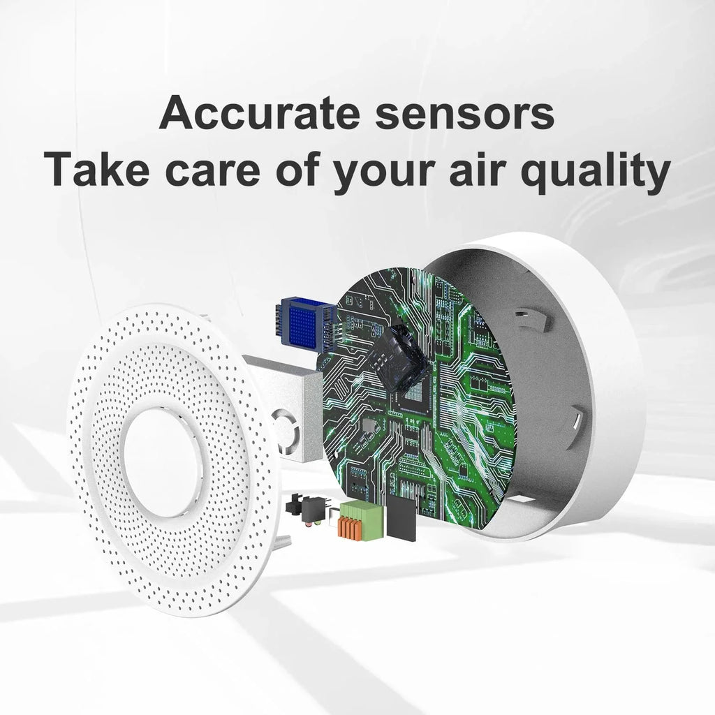 UbiBot AQS1 9-in-1 Air Quality Monitor - PM1/2.5/10, TVOC, CO2/CO2e, Temperature & Humidity, Multiple Alerts, WiFi/RS485/LAN Connectivity