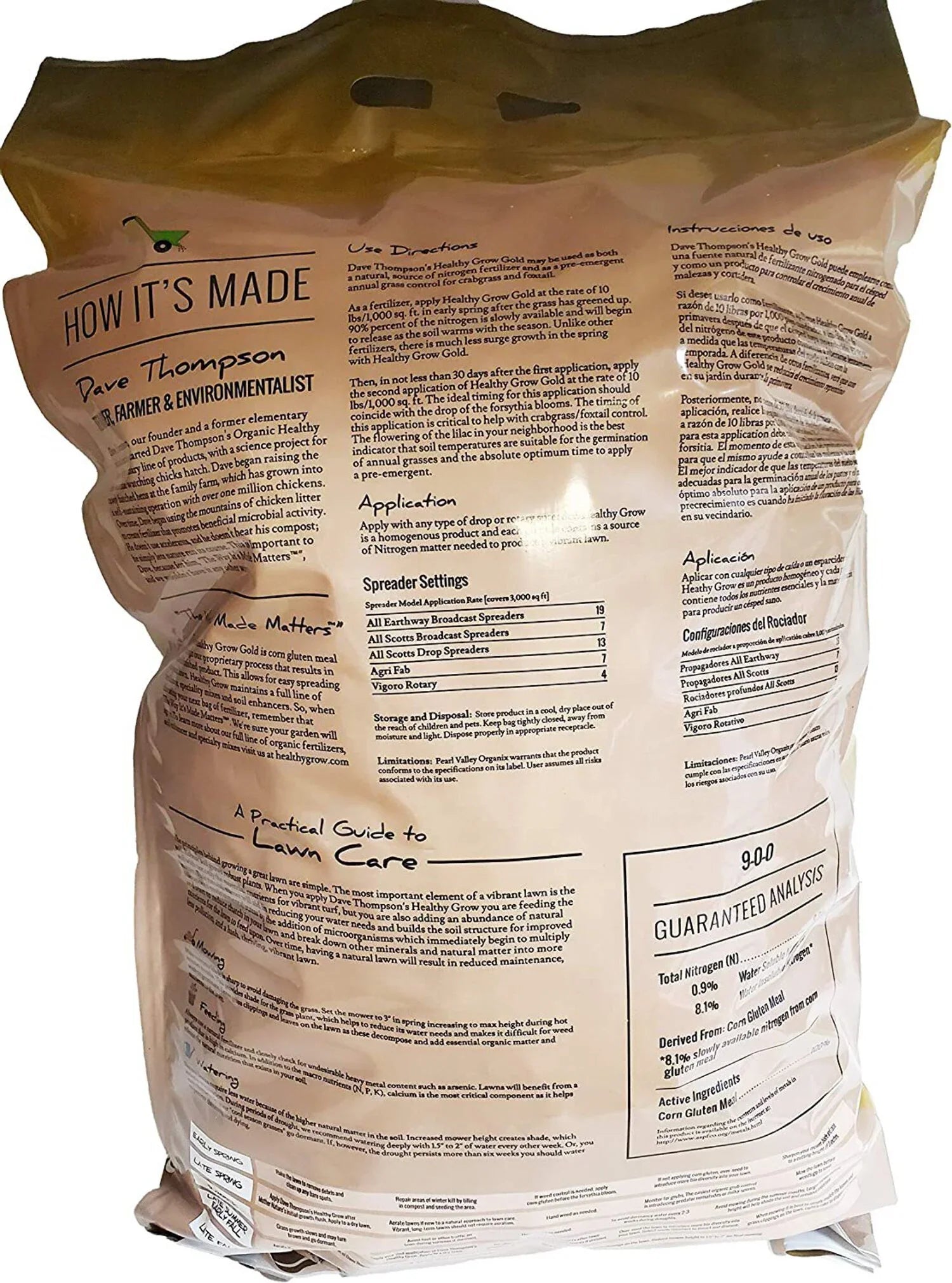 Healthy Grow Gold Corn Gluten Weed Preventer Plus Turf Food, 9-0-0, 30-Pounds - Exclusive Design