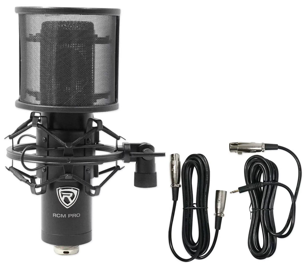 Rockville RCM PRO Studio/Recording Podcast Condenser Microphone+Isolation Shield - Exclusive Design