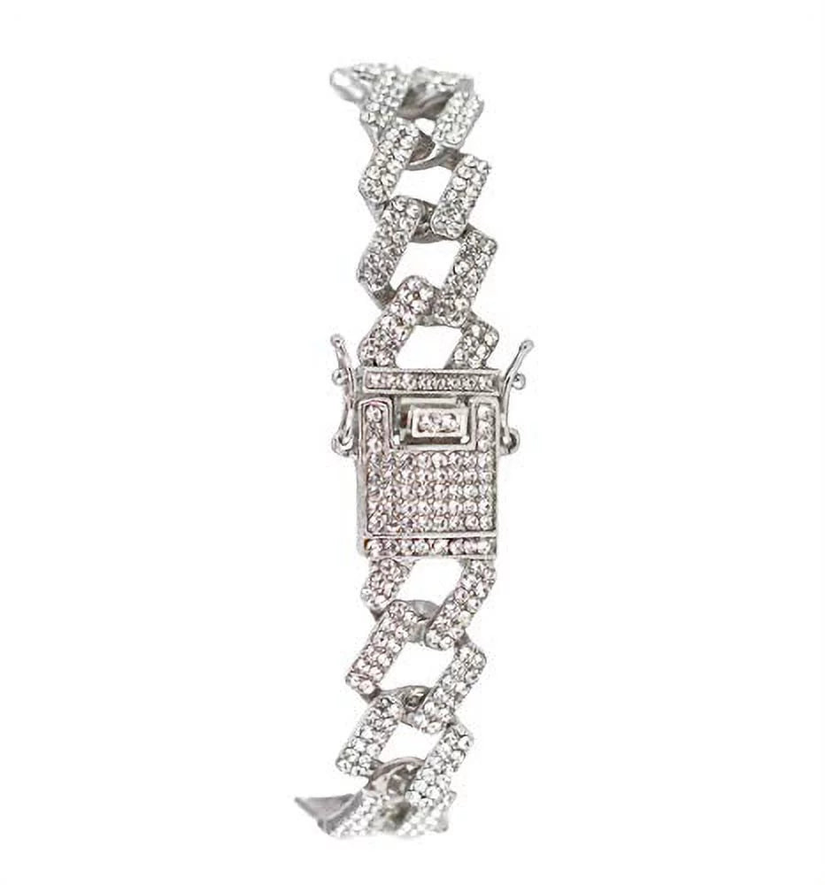 Charles Raymond Iced Out Mens Color on Blast Watch Single or Combo Sets with Blinged Out Bracelets Set. Iced Out Colourful Rainbow Flame Collection (ST10327CO-ZZ SLV) - Exclusive Design