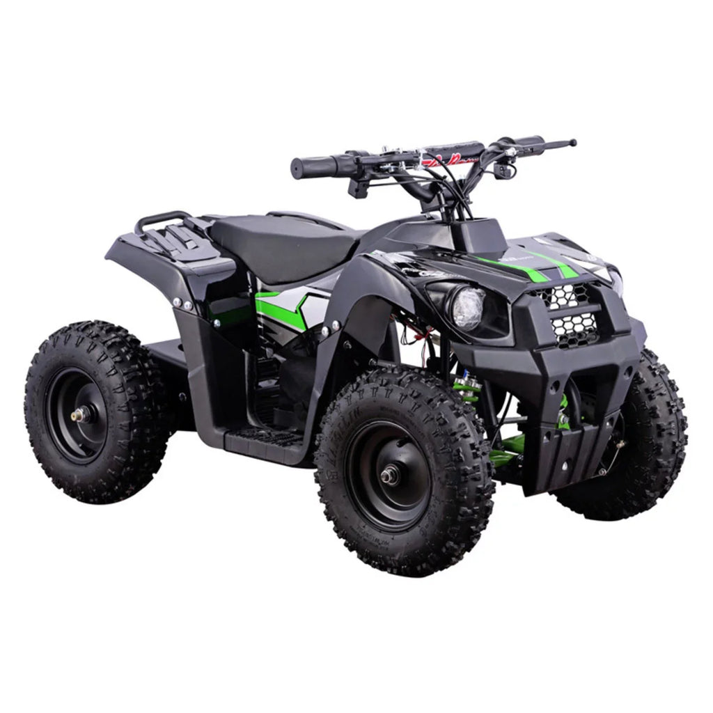 Stylish MotoTec Monster 36V 500W Kids Battery Powered ATV Four Wheeler Green