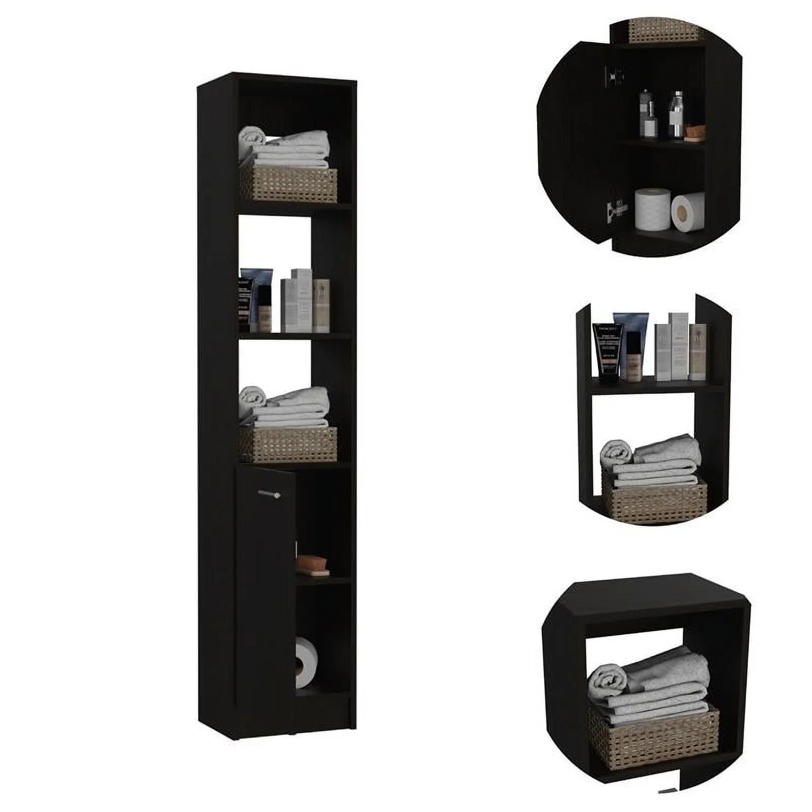 Home Square 2-Piece Set with Medicine Cabinet & 63" One Door Linen Cabinet - Exclusive Design