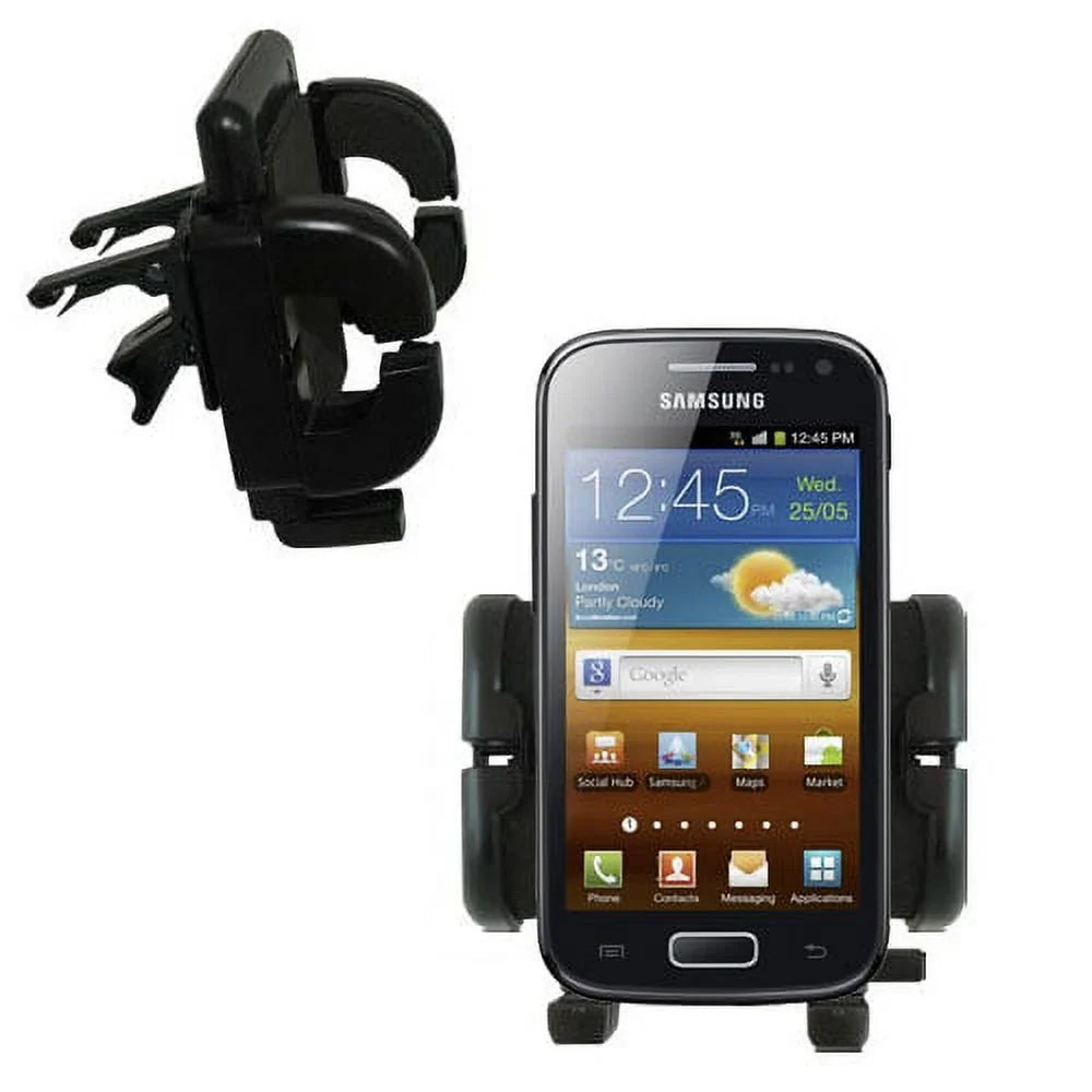 Stylish Gomadic Air Vent Clip Based Cradle Holder Car / Auto Mount suitable for the Samsung Galaxy Ace 2 - Lifetime Warranty