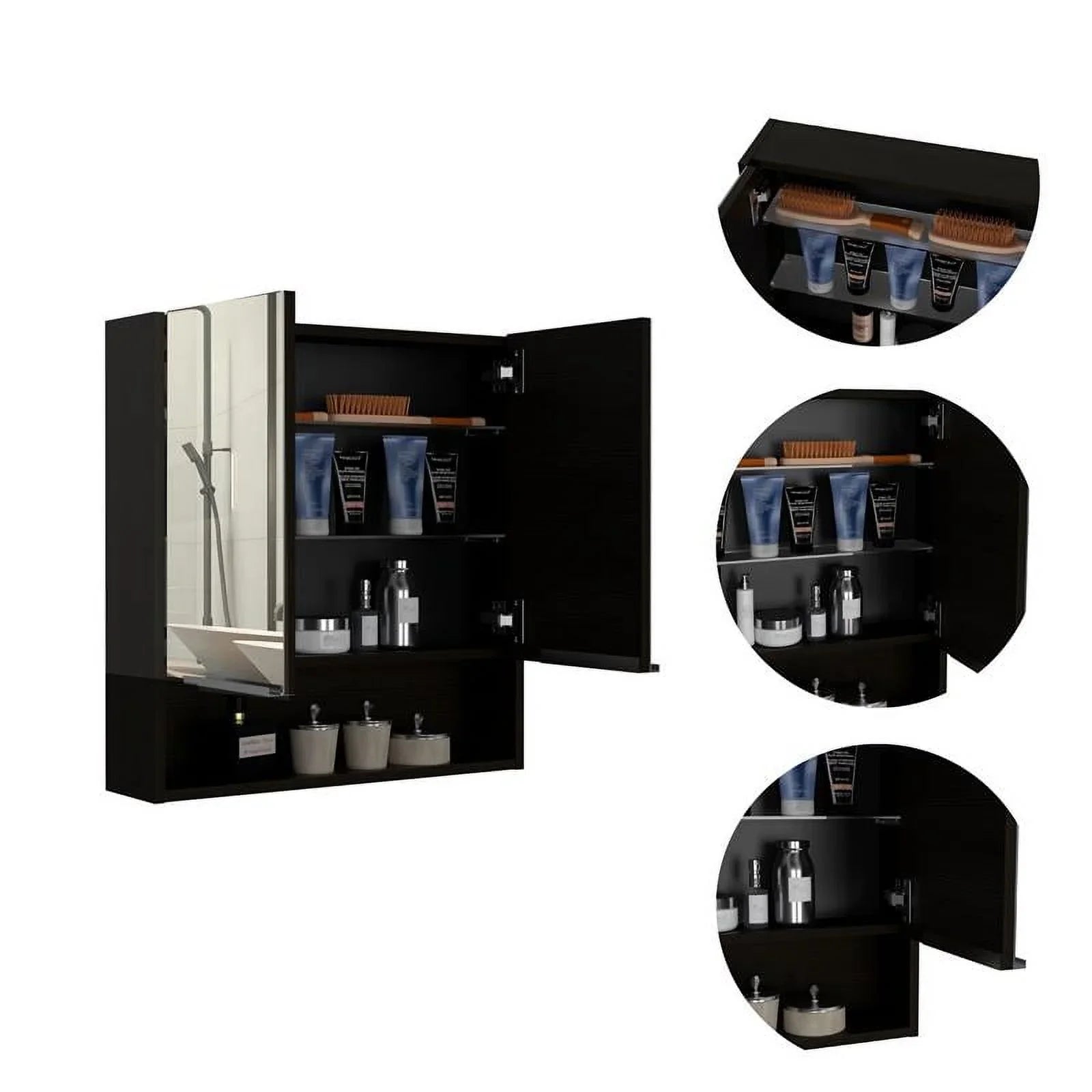 Home Square 2-Piece Set with Medicine Cabinet & 63" One Door Linen Cabinet - Exclusive Design