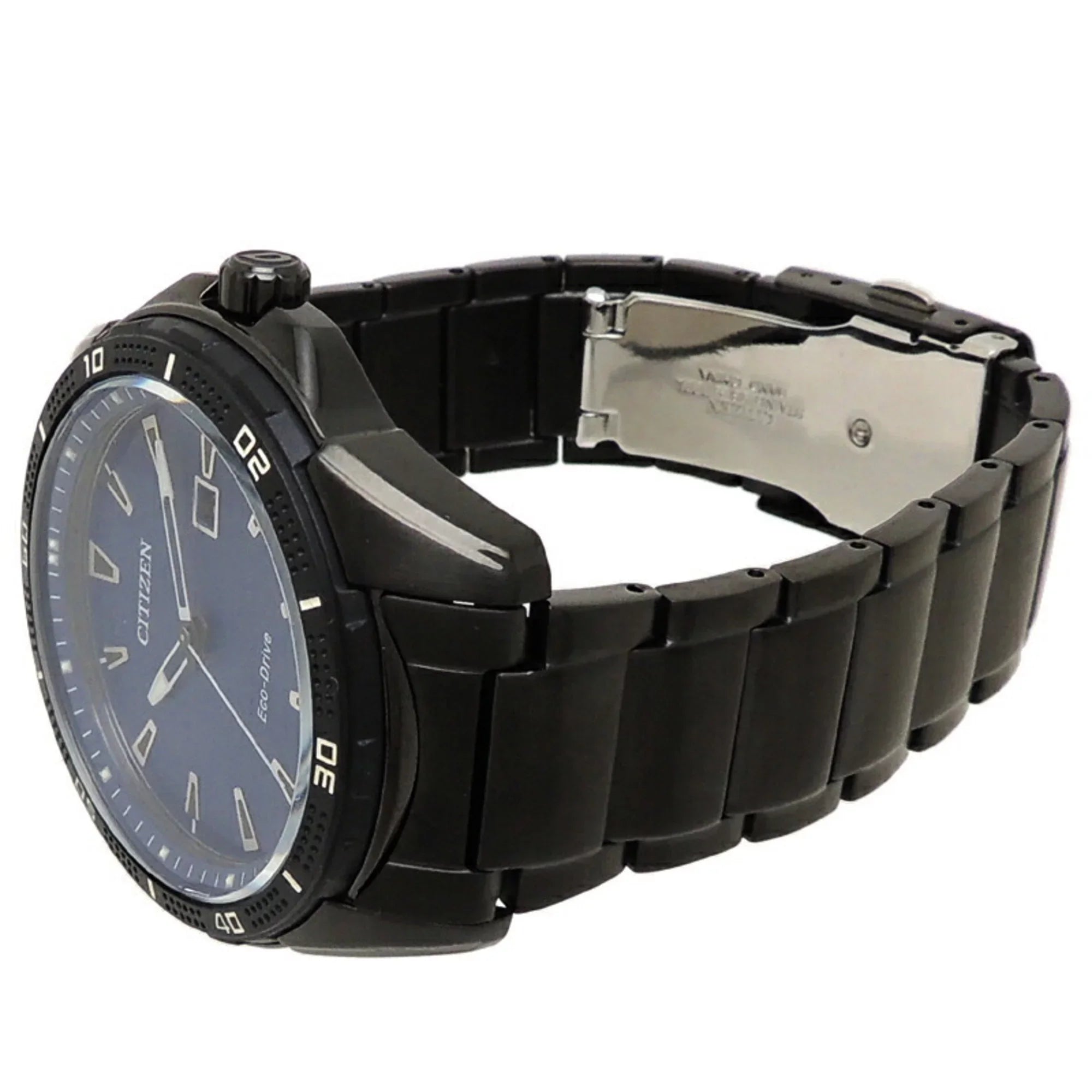 Stylish Pre-Owned Citizen Eco-Drive Men's Watch AW1585-55L (J810-S115973) Stainless Steel Blue Dial (Good)