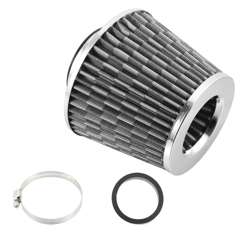 1pcs 2.5" 65mm Reducer Ring Inlet Cold Air Intake Cone Replacement Washable Clamp on Dry Air Filter Carbon Fiber Pattern - Exclusive Design