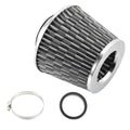 1pcs 2.5" 65mm Reducer Ring Inlet Cold Air Intake Cone Replacement Washable Clamp on Dry Air Filter Carbon Fiber Pattern - Exclusive Design