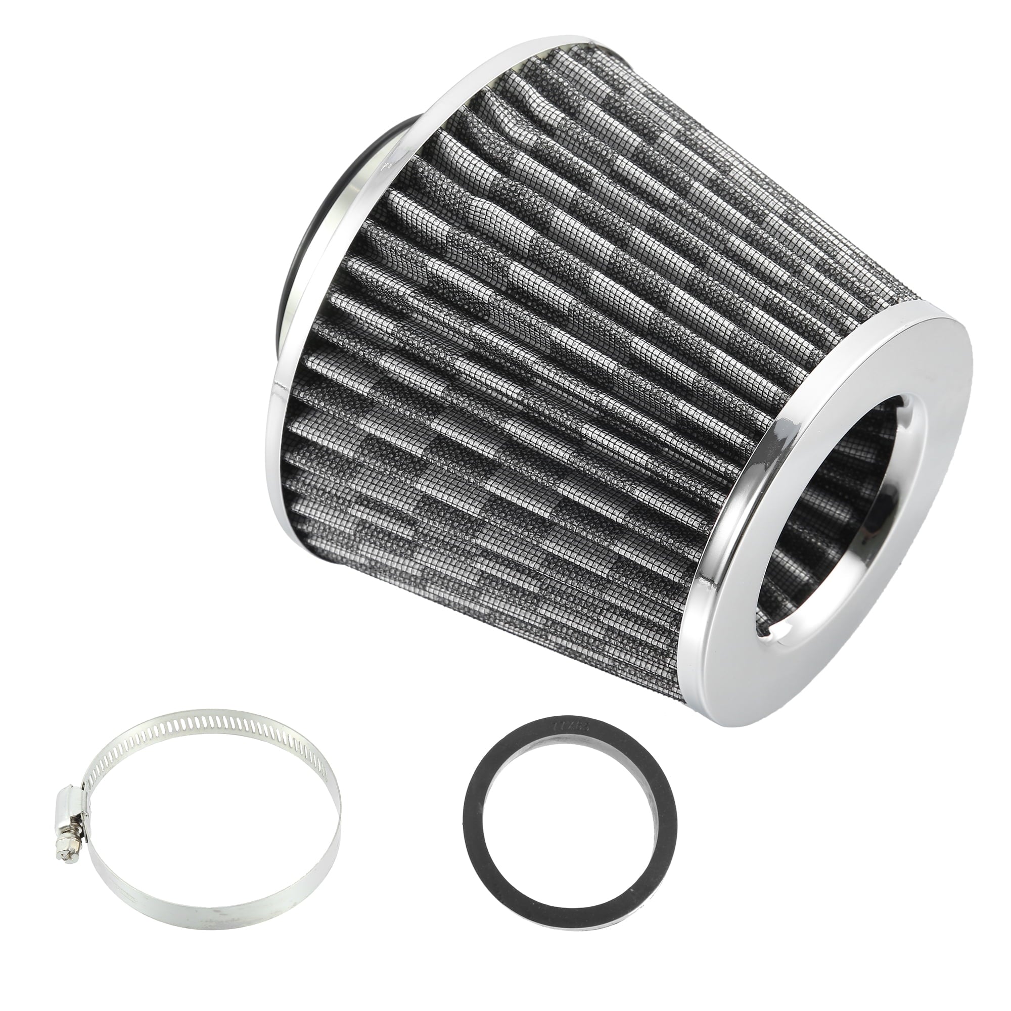 1pcs 2.5" 65mm Reducer Ring Inlet Cold Air Intake Cone Replacement Washable Clamp on Dry Air Filter Carbon Fiber Pattern - Exclusive Design