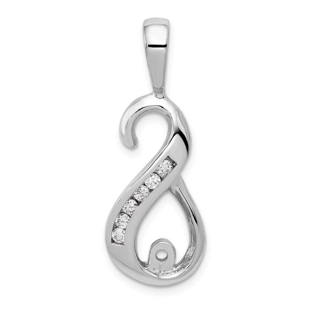 14k White Gold 6-1.9mm AAA Diamond Semi-mount Peg Slide QXSW136AAA