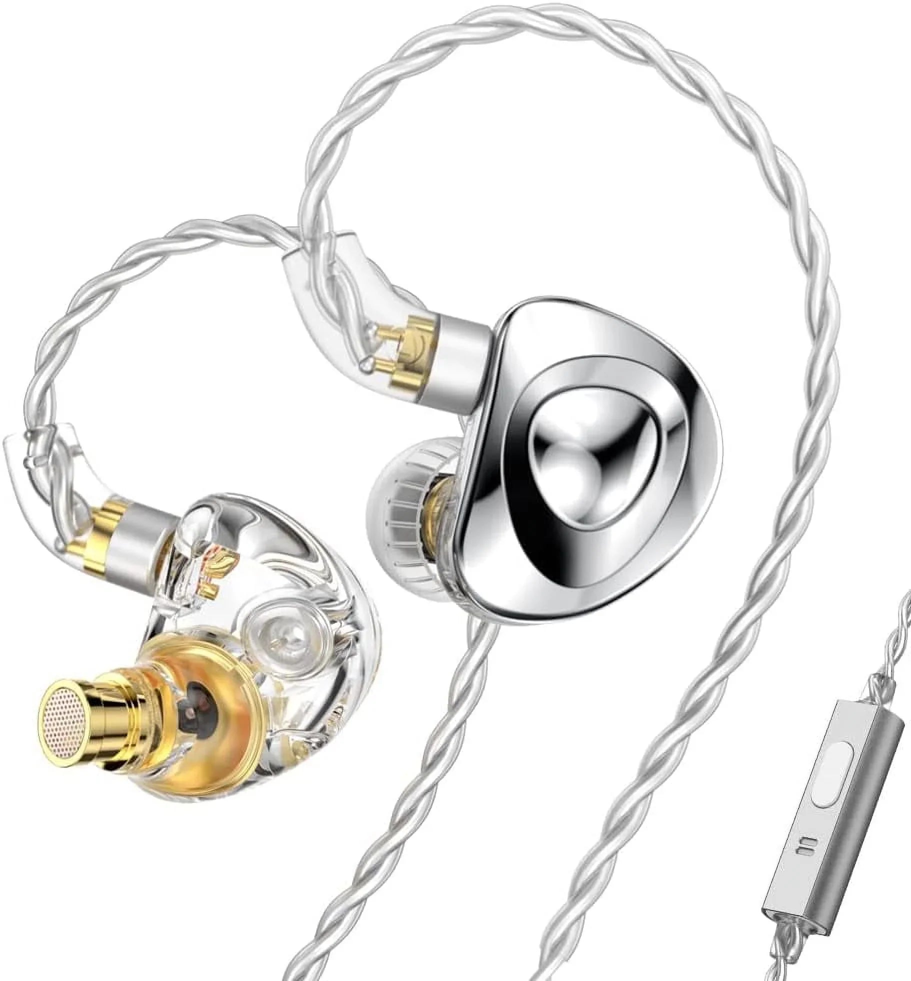 Stylish Kinboofi TRN MT4 in Ear Monitor Headphone, 10mm Dual Magnet Dyna Drive Earphone with 4- Silver-Plated Copper