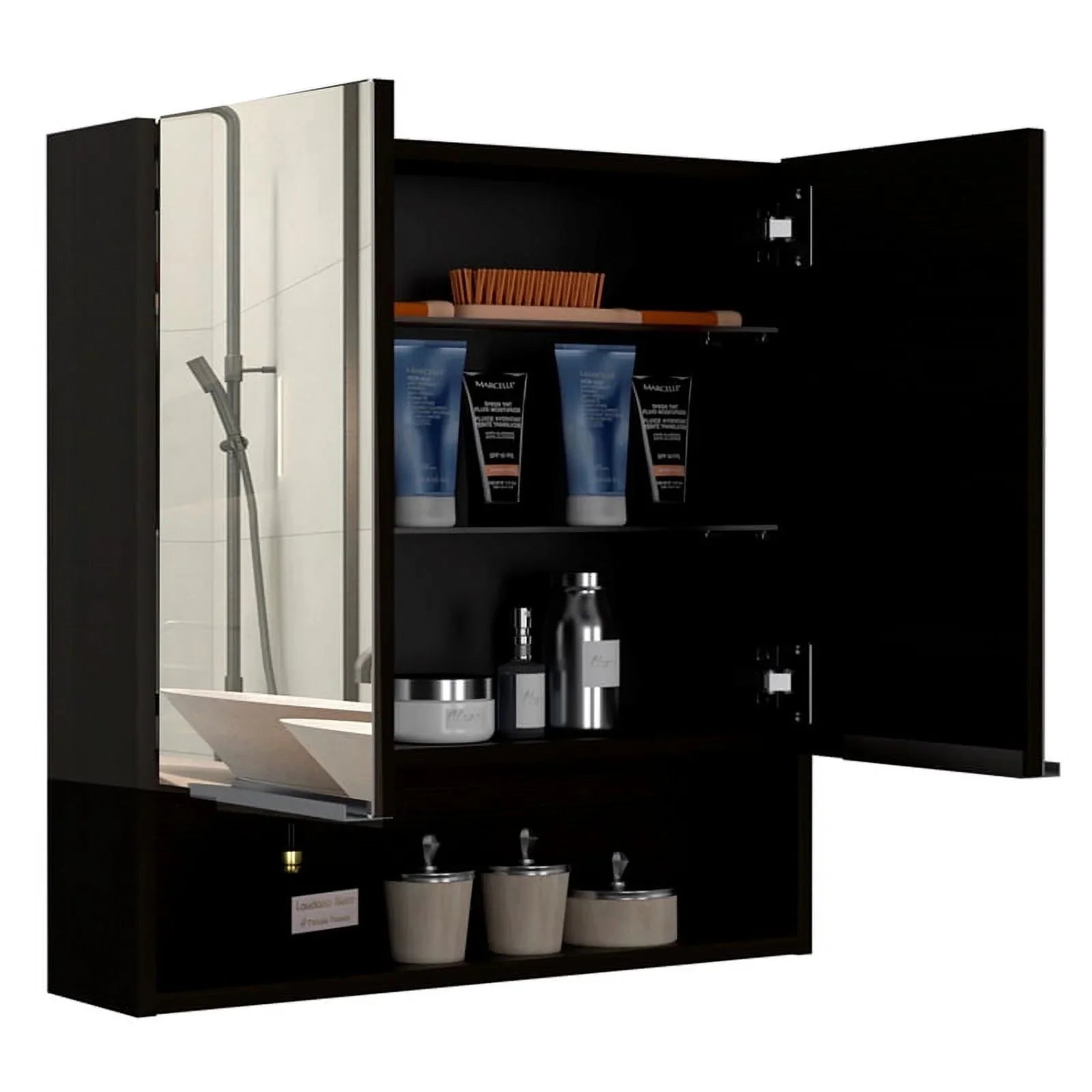 Home Square 2-Piece Set with Medicine Cabinet & 63" One Door Linen Cabinet - Exclusive Design