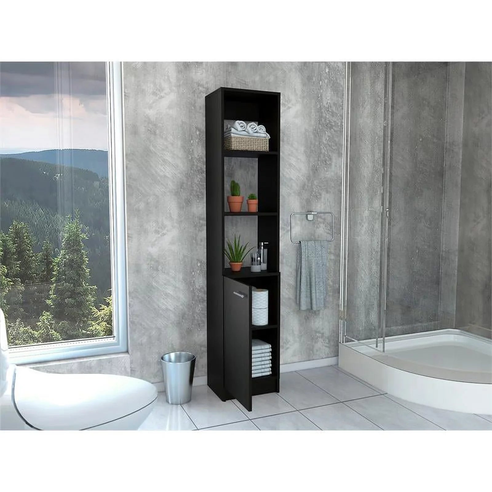 Home Square 2-Piece Set with Medicine Cabinet & 63" One Door Linen Cabinet - Exclusive Design